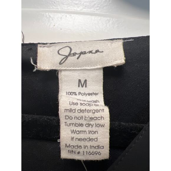 NWOT Japna Women’s V-Neck Long Sleeve Tie-Waist Tiered Ruffle Dress Size M Black - Picture 2 of 3